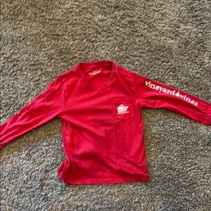 Vineyard Vines Bright Red Logo Long Sleeve